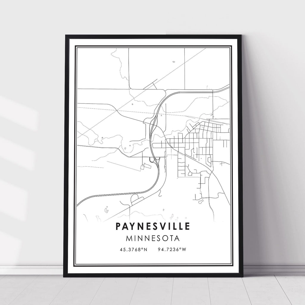 Paynesville, Minnesota Modern Map Print 
