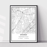 Orange, Connecticut Modern Map Print 