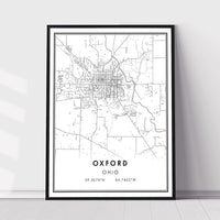 Oxford, Ohio Modern Map Print 
