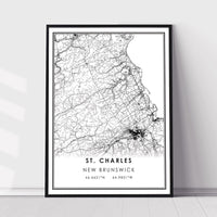 
              St. Charles, New Brunswick Modern Map Print 
            