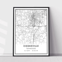 
              Cookville, Tennessee Modern Map Print 
            