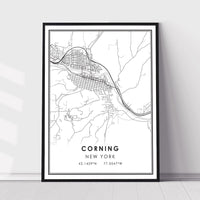 Corning, New York Modern Map Print 