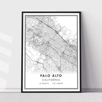 
              Palo Alto, California Modern Map Print 
            
