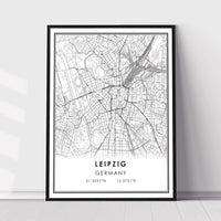 
              Leipzig, Germany Modern Style Map Print
            