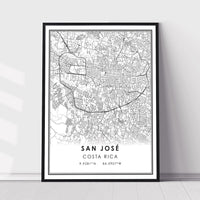
              San Jose, Costa Rica Modern Style Map Print
            