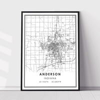 Anderson, Indiana Modern Map Print 