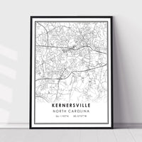 
              Kernersville, North Carolina Modern Map Print 
            