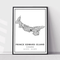 Prince Edward Island, Canada Modern Style Map Print 