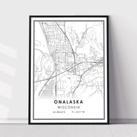 
              Onalaska, Wisconsin Modern Map Print 
            