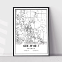 
              Noblesville, Indiana Modern Map Print 
            