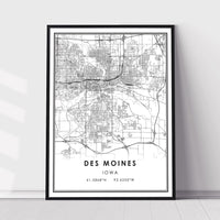 
              Des Moines, Iowa Modern Map Print 
            