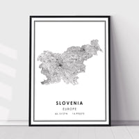 
              Slovenia, Europe Modern Style Map Print 
            