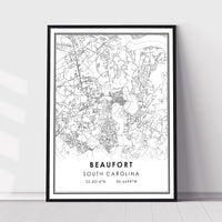
              Beaufort, South Carolina Modern Map Print
            