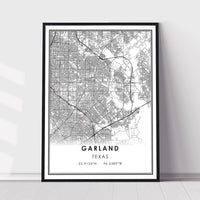 Garland, Texas Modern Map Print