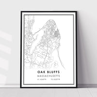 
              Oak Bluffs, Massachusetts Modern Map Print
            