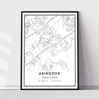 Abingdon, Maryland Modern Map Print 