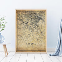 
              Augusta, Georgia Vintage Style Map Print 
            