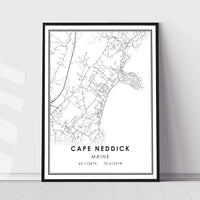 
              Cape Neddick, York Modern Map Print 
            