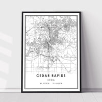 
              Cedar Rapids, Iowa Modern Map Print 
            