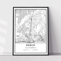 
              Norco, California Modern Map Print
            