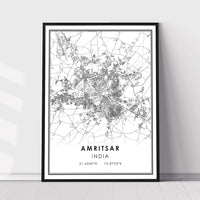 
              Amritsar, India Modern Style Map Print 
            
