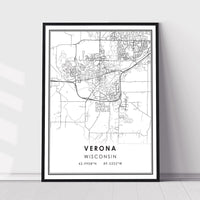 
              Verona, Wisconsin Modern Map Print 
            