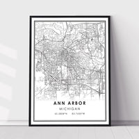 
              Ann Arbor, Michigan Modern Map Print
            