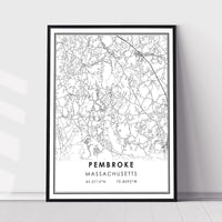 
              Pembroke, Massachusetts Modern Map Print 
            