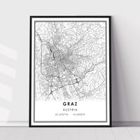 
              Graz, Austria Modern Style Map Print 
            