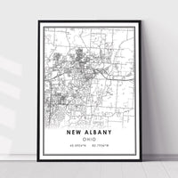 
              New Albany, Ohio Modern Map Print 
            