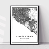 Orange County, California Modern Map Print 