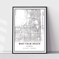 
              West Palm Beach, Florida Modern Map Print 
            