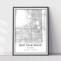 West Palm Beach, Florida Modern Map Print 