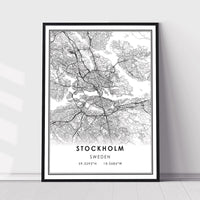 
              Stockholm, Sweden Modern Style Map Print 
            