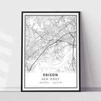 
              Edison, New Jersey Modern Map Print 
            