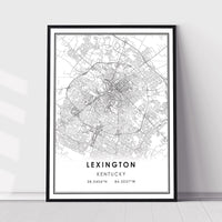 Lexington, Kentucky Modern Map Print 