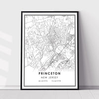 Princeton, New Jersey Modern Map Print 