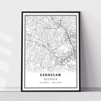 
              Kennesaw, Georgia Modern Map Print 
            