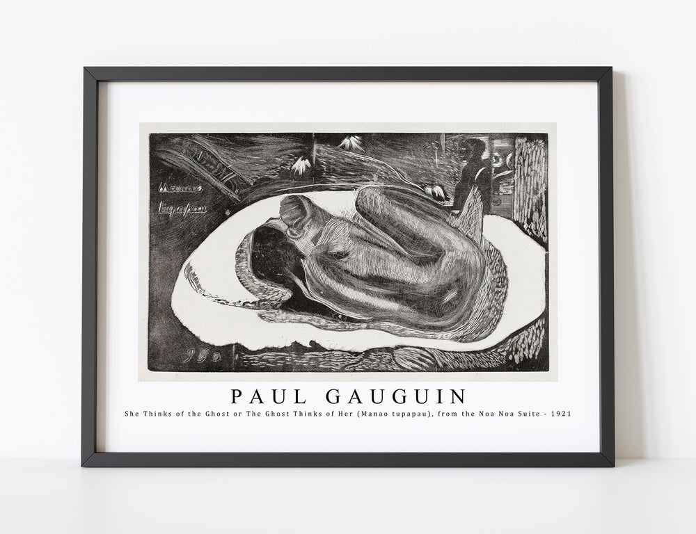 Paul gauguin - She Thinks of the Ghost or The Ghost Thinks of Her (Manao tupapau), from the Noa Noa Suite 1921