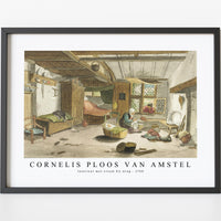 Cornelis ploos van amstel - Interieur met vrouw bij wieg-1760