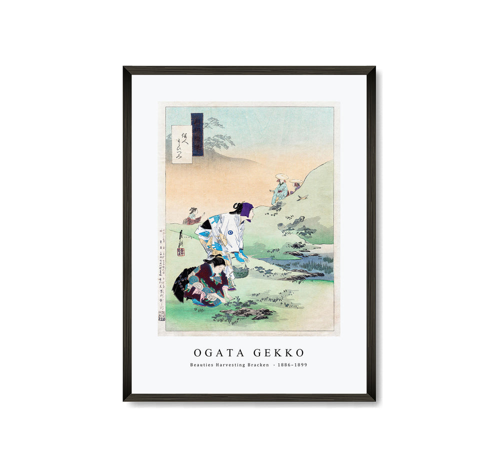 Ogata Gekko - Beauties Harvesting Bracken, from the series Gekko’s Miscellaney (ca. 1886–1899)