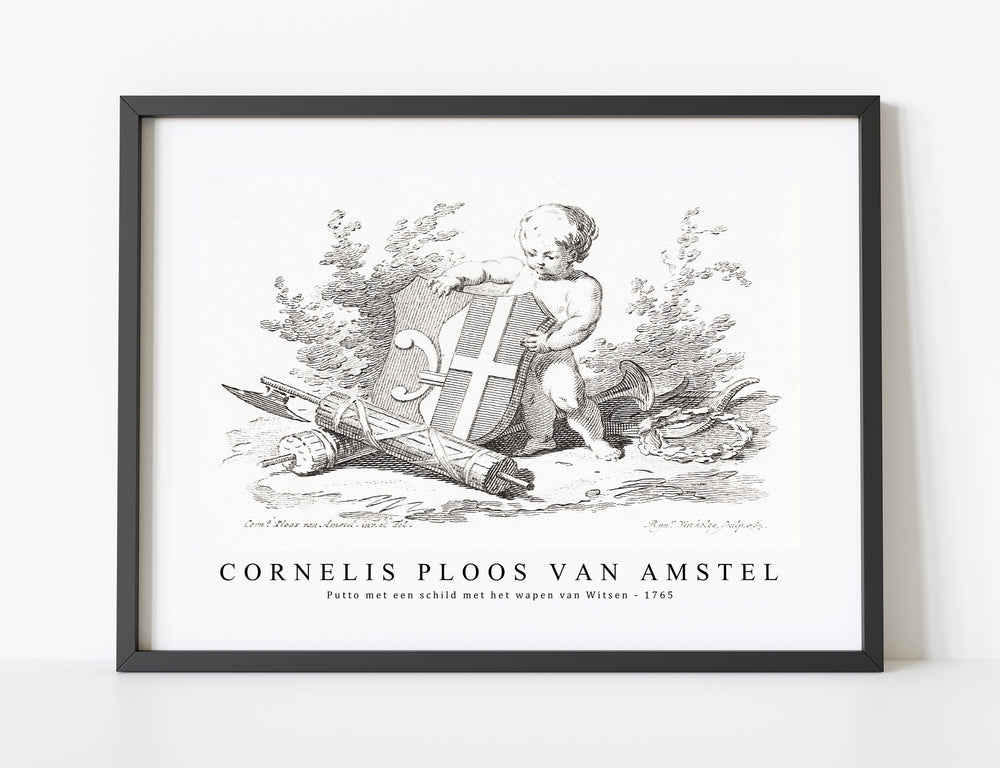 Cornelis ploos van amstel - Putto met een schild met het wapen van Witsen-1765