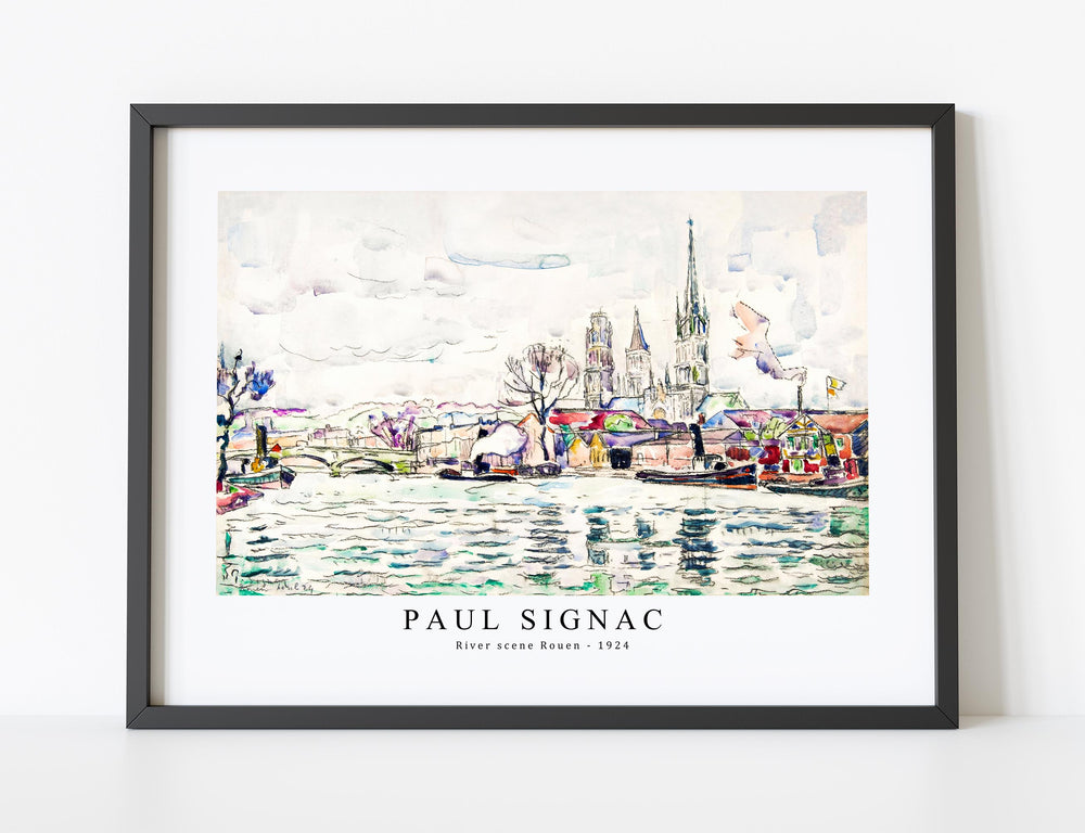 Paul Signac - River scene Rouen (1924)