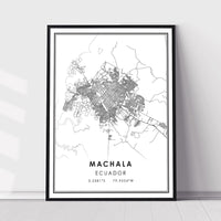 Machala, Ecuador Modern Style Map Print