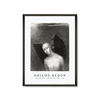 Odilon Redon - The Fallen Angel Spreads His Black Wings 1886