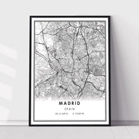 
              Madrid, Spain Modern Style Map Print 
            