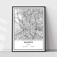 Madrid, Spain Modern Style Map Print 