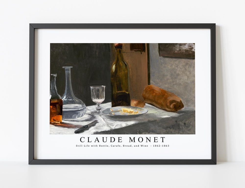 Claude Monet - Still Life with Bottle, Carafe, Bread, and Wine  1862-1863