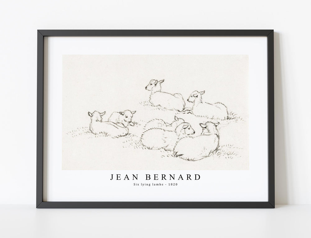 Jean Bernard - Six lying lambs (1820)