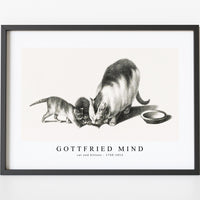 Gottfried Mind - cat and kittens by Gottfried Mind (1768-1814)